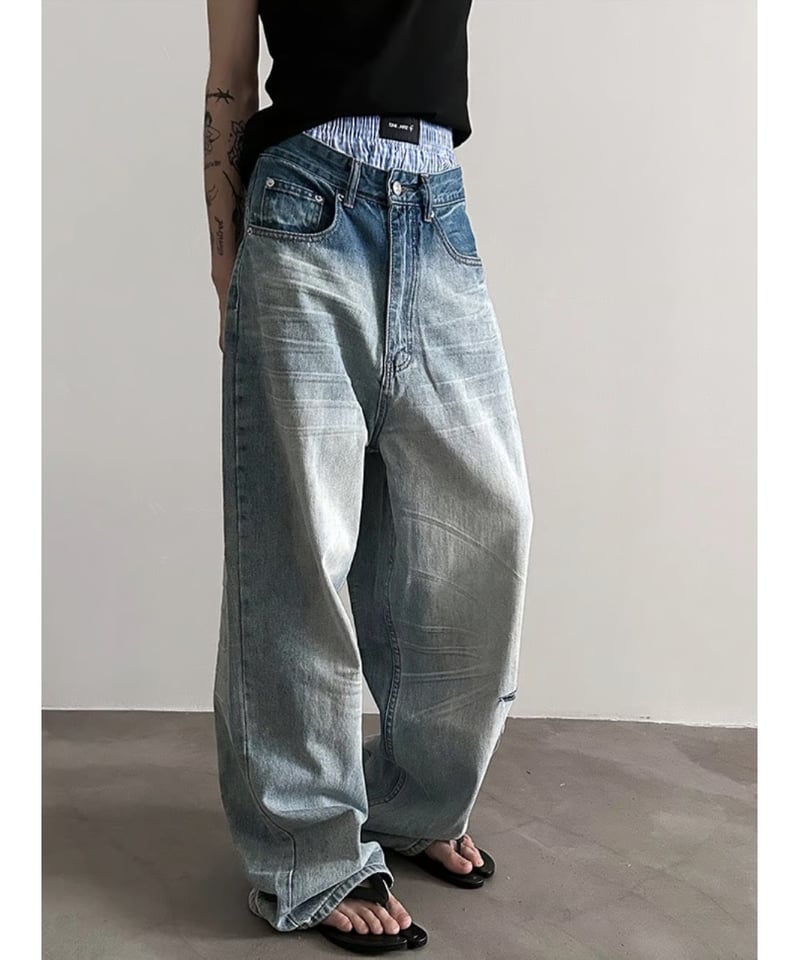 【早い者勝ち‼️】ストライプヴィンテージウォッシュバギーデニム ストライプヴィンテージウォッシュバギーデニム TO1200 – YOLO（ヨロ