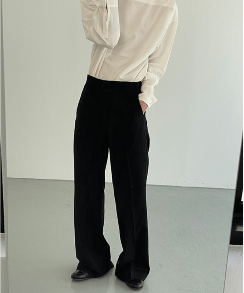 リラックスフィット ストレートスラックスパンツ | ness.