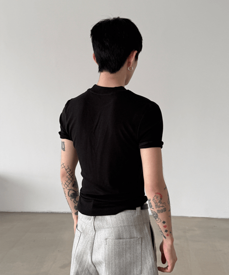 ウールブレンドタイトフィットハーフスリーブTシャツ / 3color