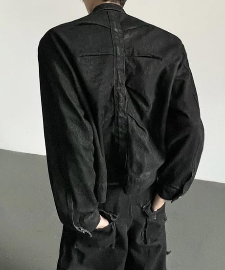 ウォッシュド ブラックデニムジャケット
