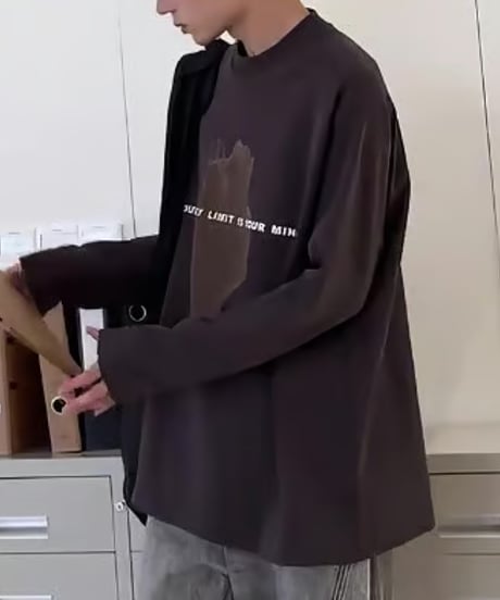 シャドウハンドプリント ルーズロンTEE / 2color