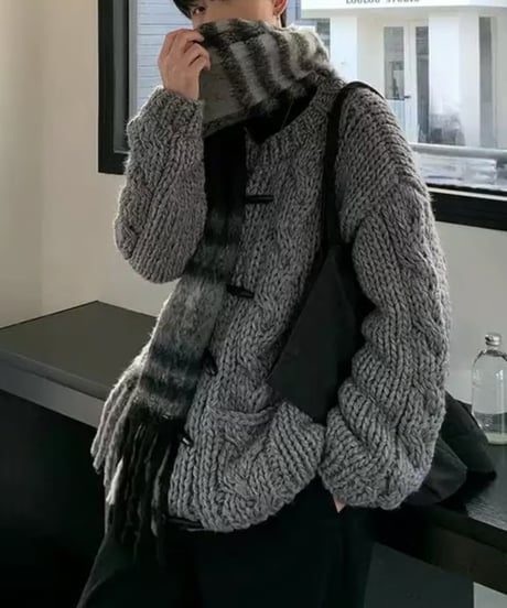ヘビーニット トグルカーディガン