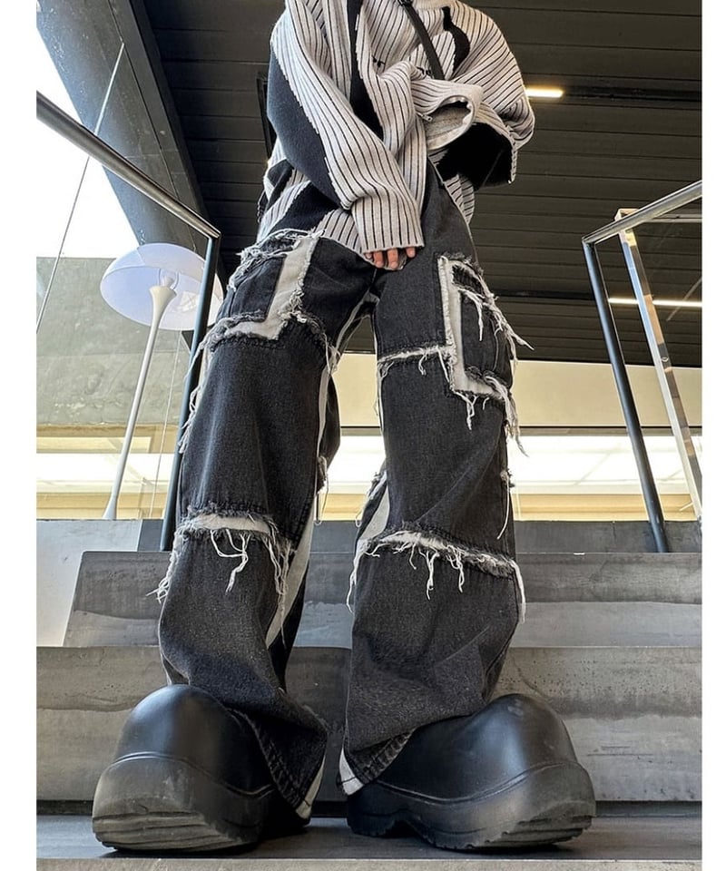 クレイジーパターン ルーズデニムパンツ / 2color | ness.