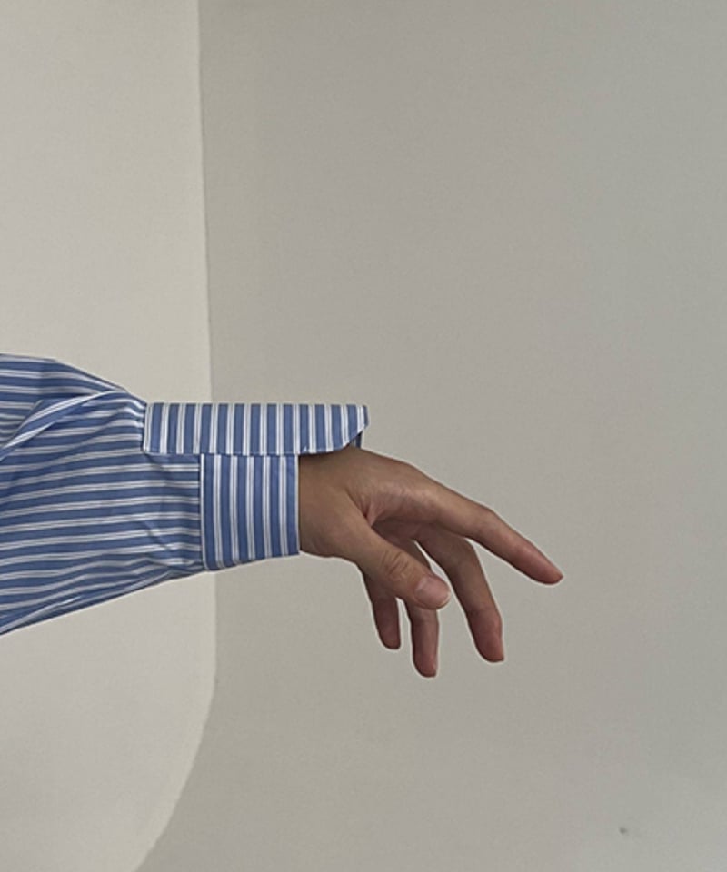 ストライプ バンドカラーシャツ | ness.