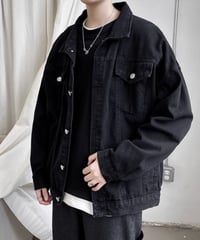 オーバーサイズ ブラックデニムジャケット