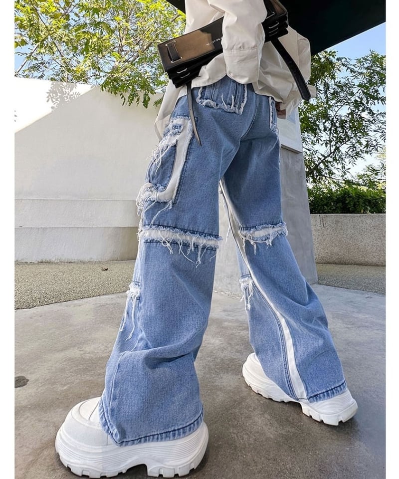 クレイジーパターン ルーズデニムパンツ / 2color | ness.