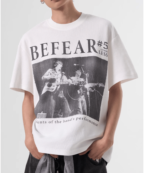 ヴィンテージグラフィック ワッフルTシャツ / 2color