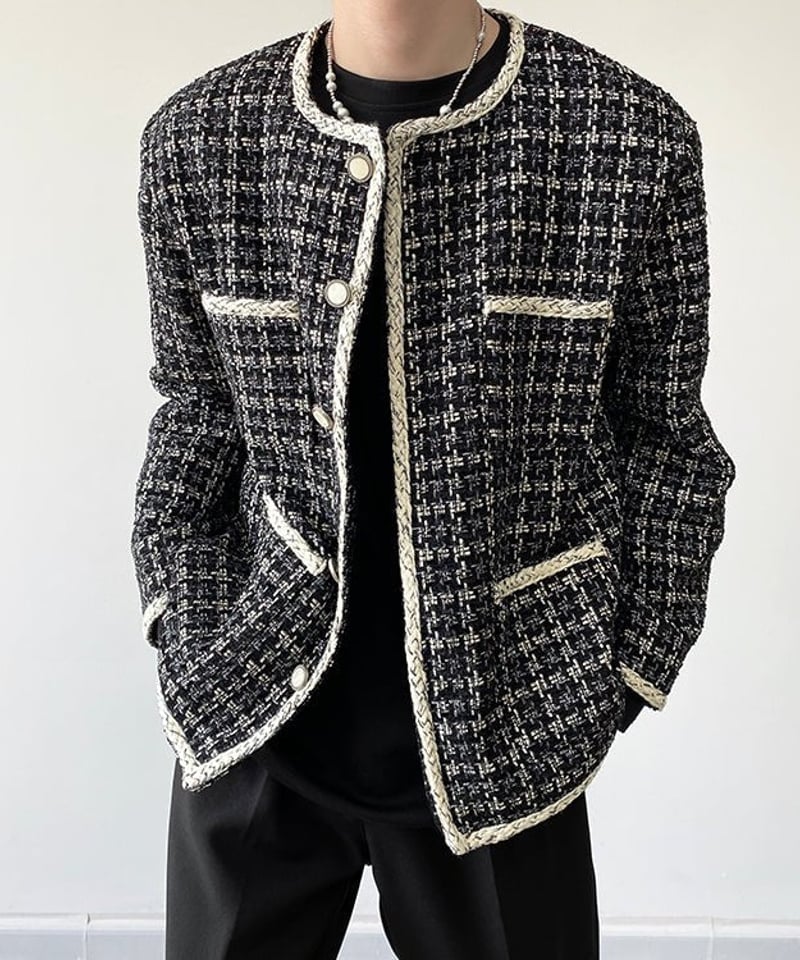 ノーカラー ツイードジャケット | ness.