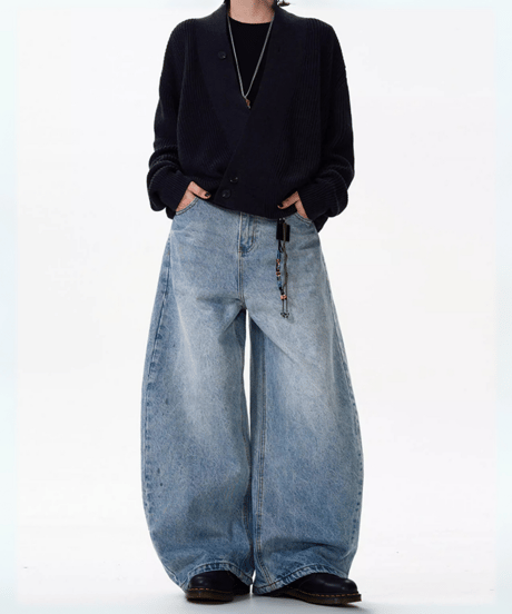 バルーンシルエット ワイドデニムパンツ