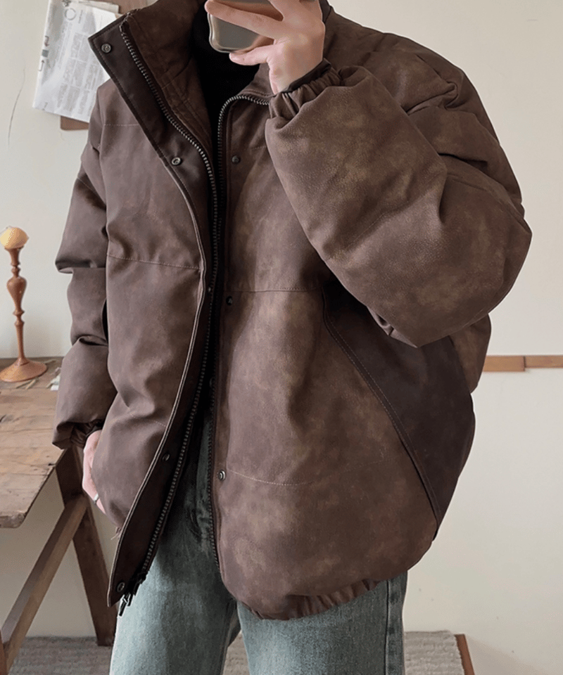 レザージッパー ダウンジャケット / 2color | ness.