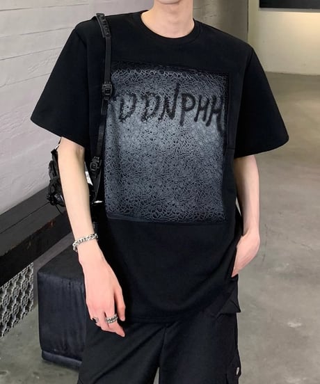 フロントデザイン ショルダーパッドTシャツ / 2color
