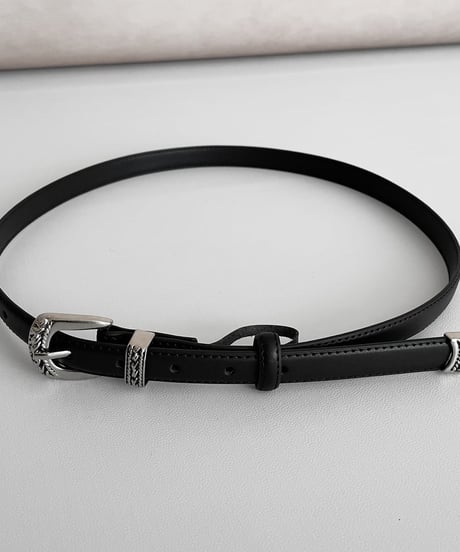 シルバーバックル レザーベルト