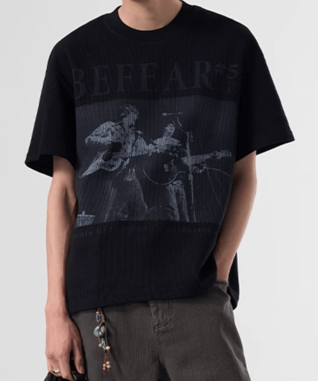 ヴィンテージグラフィック ワッフルTシャツ / 2color