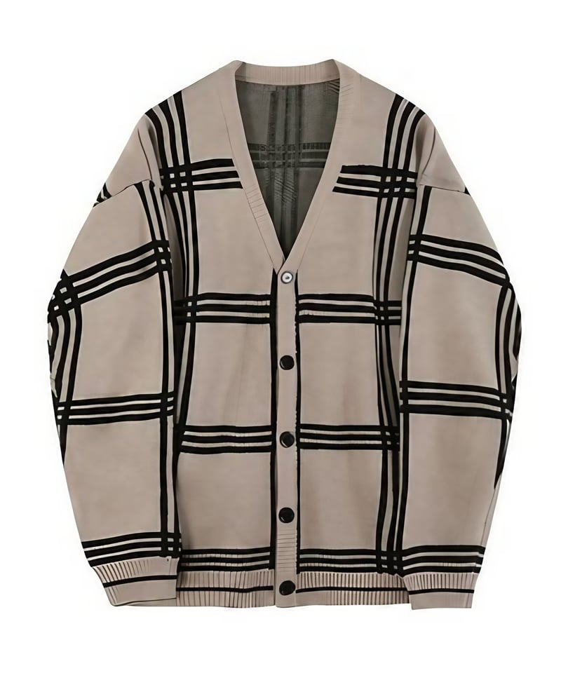 再入荷】チェックパターン オーバーサイズカーディガン / 3color