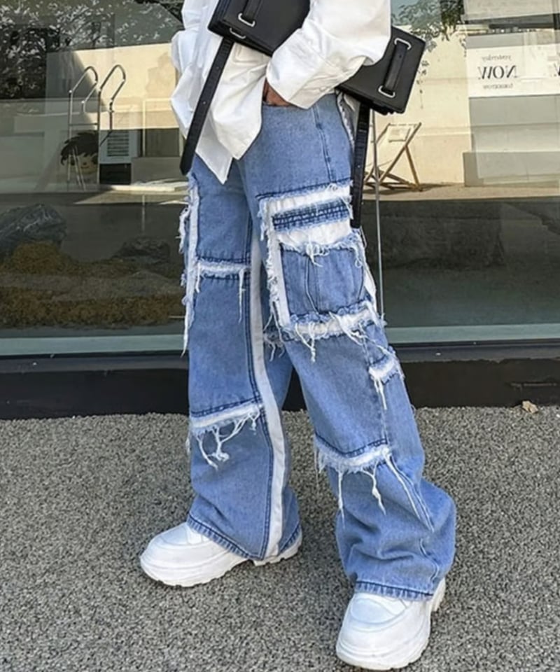 クレイジーパターン ルーズデニムパンツ / 2color | ness.