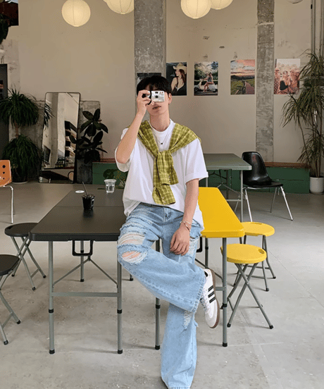 フェイク チェックシャツTEE / 2color