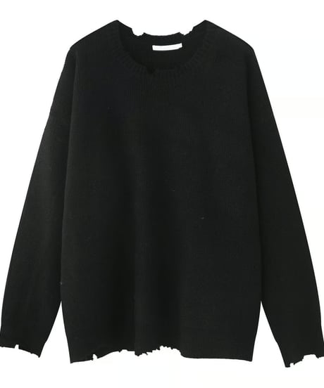 ダメージルーズ ニットセーター / 3color