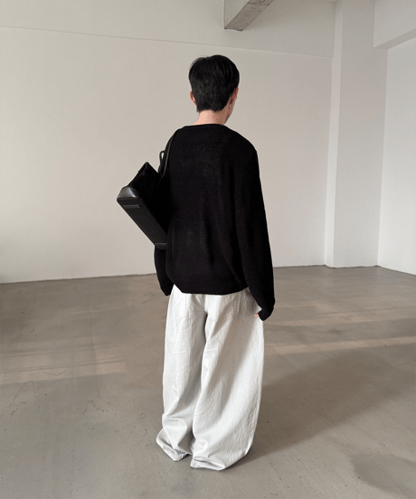 ルーズフィット クルーネック メッシュ サマーニット / 2color