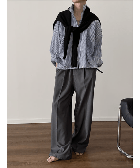 ショート丈 ルーズフィットシャツ / 2color