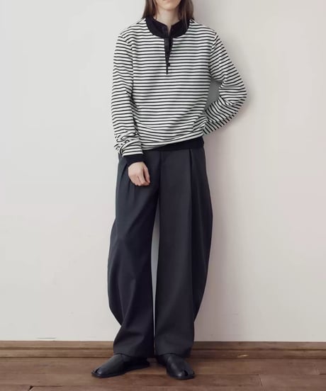 ヘンリーネック ロングスリーブカットソー / 2color