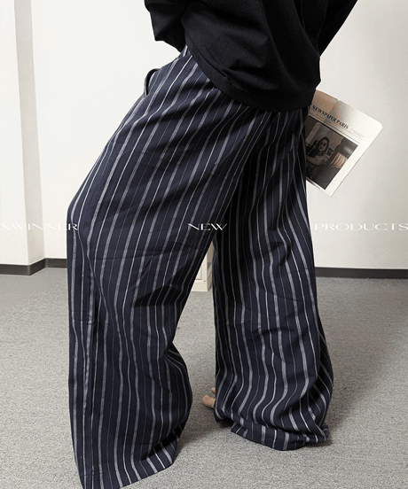 ストライプイージーワイドパンツ / 2color