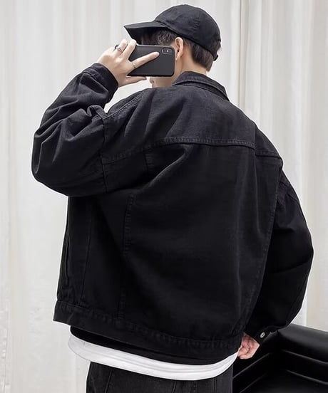 オーバーサイズ ブラックデニムジャケット