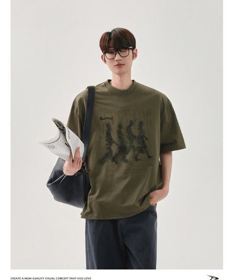 オーバーサイズ グラフィックプリント 半袖 Tシャツ  / 4color