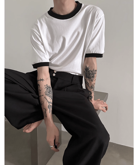 モノトーン リンガーTシャツ