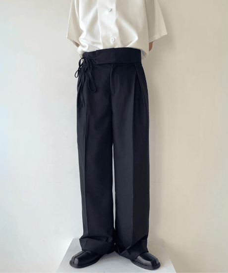 ウエストリボン ワイドパンツ / 3color