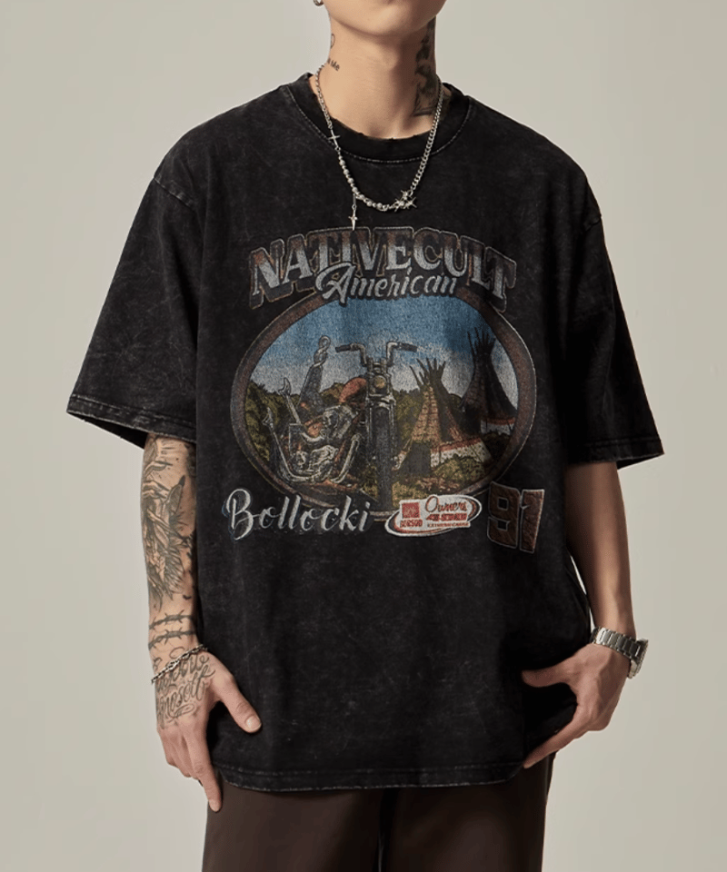 ネイティブバイク グラフィックTシャツ / 2colors | ness.