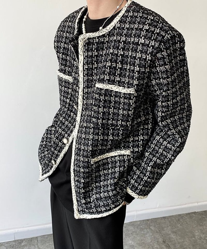 ノーカラー ツイードジャケット | ness.