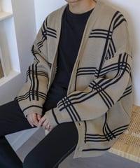【再入荷】チェックパターン オーバーサイズカーディガン / 3color