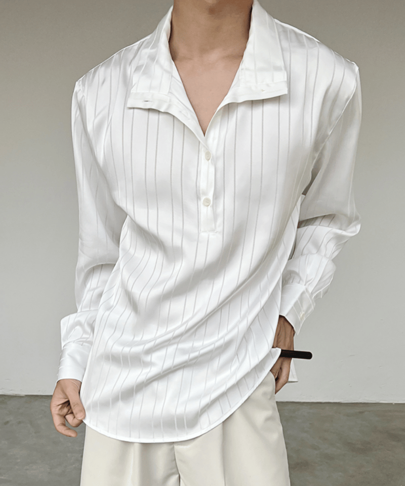 23SS 美品 MHL. ストライプ柄コットンバンドカラープルオーバーシャツ 180214587.jpg?cmsp_timestamp=