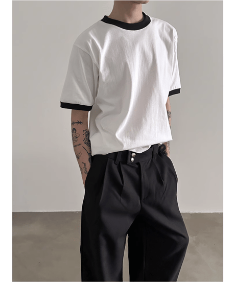 モノトーン リンガーTシャツ