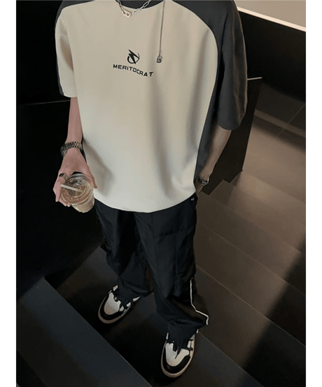 バイカラー ルーズシルエットTシャツ
