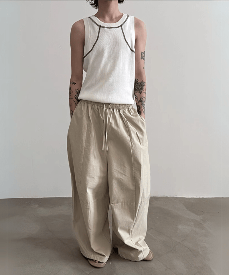 ドローストリング ワイドパンツ / 2color | ness.