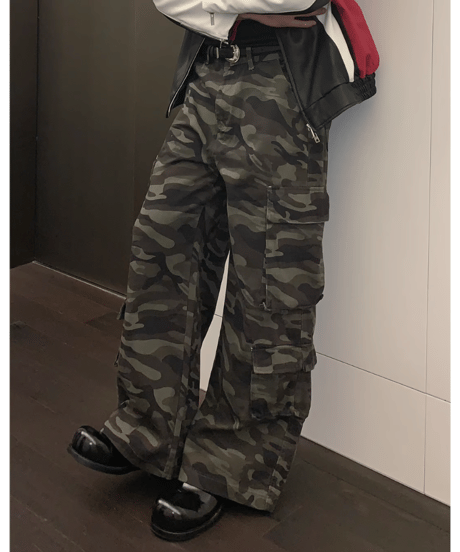 カモフラージュ ワイドカーゴパンツ
