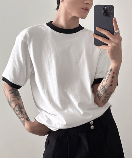 モノトーン リンガーTシャツ