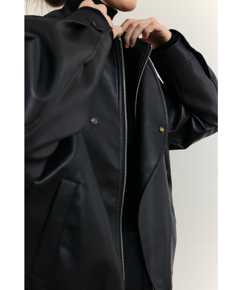 オーバーラップデザイン レザージャケット | ness.