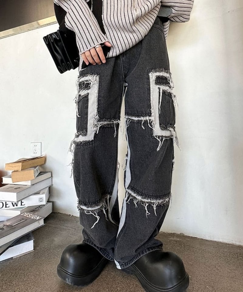 クレイジーパターン ルーズデニムパンツ / 2color | ness.