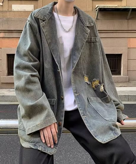 ヴィンテージクラッシュ オーバーデニムジャケット