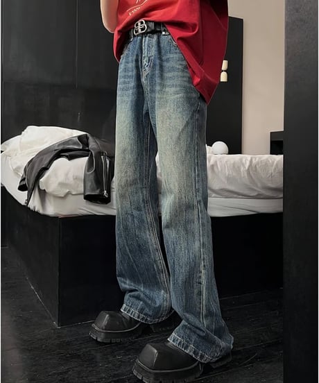 ヴィンテージ加工 フレア デニムパンツ