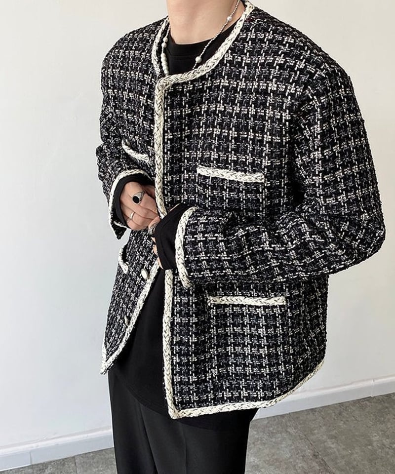 ノーカラー ツイードジャケット | ness.