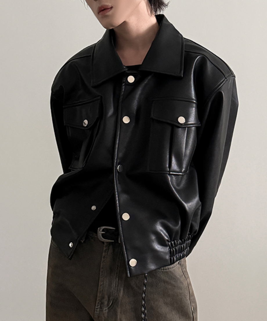 極美品♡ルネ♡ボレロジャケット シルバーボタン デザイン レザージャケット | ness.