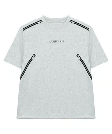 メタルロゴ ジップディテールTシャツ / 4color