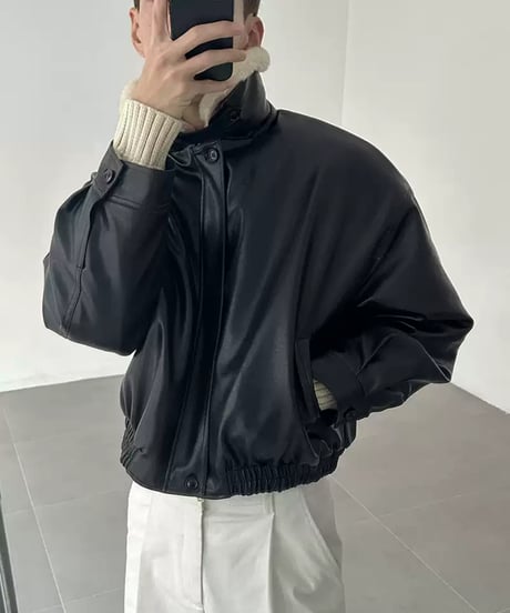 シープボアカラー フェイクレザージャケット