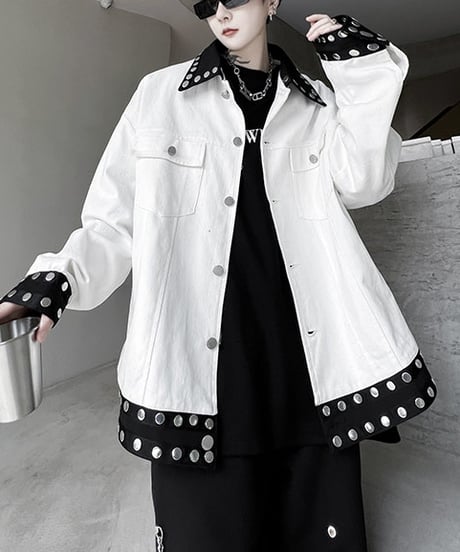 スタッズアクセント モードジャケット