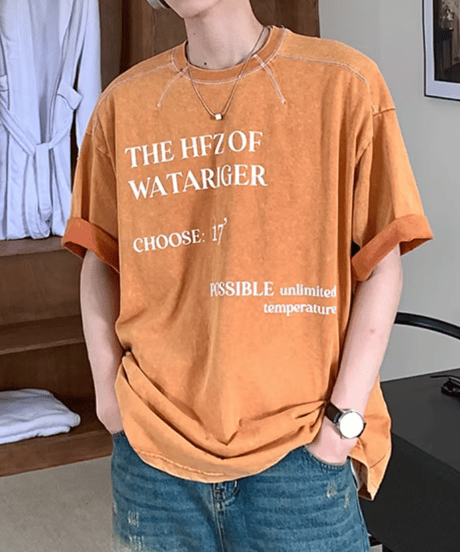 ヴィンテージレターロゴ ウォッシュドTシャツ / 4color