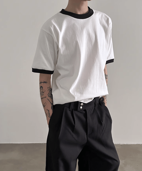 モノトーン リンガーTシャツ