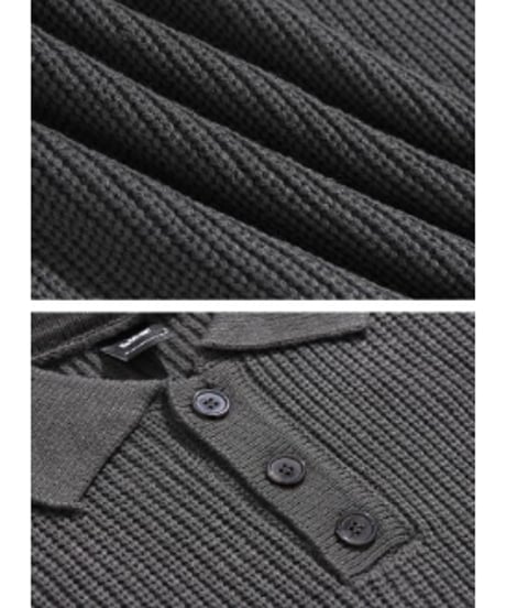 ルーズフィット ポロニットプルオーバー / 2color